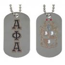 Alpha Phi Alpha Fraternity Reversible Dog Tag Alpha Phi Alpha Silver Chain