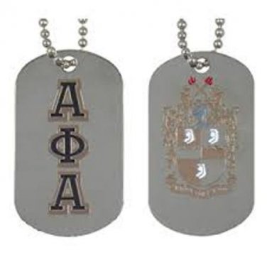 Alpha Phi Alpha Fraternity Reversible Dog Tag Alpha Phi Alpha Silver Chain