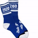 ZETA PHI BETA BLUE SORORITY SOCKS SORORITY SOCK WOMENS TUBE SOCKS SZ 6-11 #2