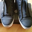 Black Mens Casual Shoe Black White Bottom zip up Shoes Sneakers loafers  9US