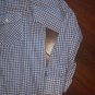 BLUE WHITE LONG SLEEVE BUTTON UP SHIRT MENS STRIPE DRESS CASUAL SHIRT L