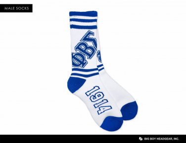 PHI BETA SIGMA FRATERNITY WHITE TUBE SOCK MENS FRATERNITY TUBE SOCK SZ 8-12 #2