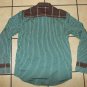 Mens plaid stripe long sleeve button up shirt Brown White Green dress shirt L