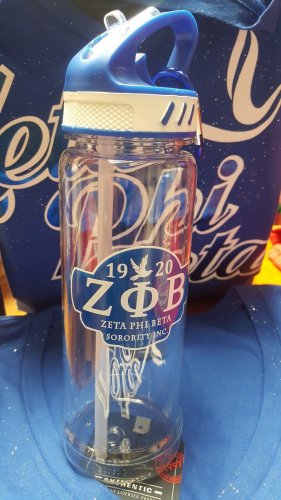 Zeta Phi Beta Sorority Water bottle Divine 9 Jug Jar 16 oz Drink Container