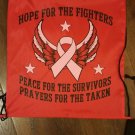 Breast Cancer Awareness Backpack red nylon backpack travel shoulder drawstring