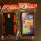 Red Hybrid Hard T-Stand Dual Armor Case Cover Samsung Galaxy S 5 G900 i9600