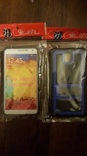 Black Blue Dual Kickstand Case Cover Samsung Galaxy Note 3 N9000 N9002 N90005