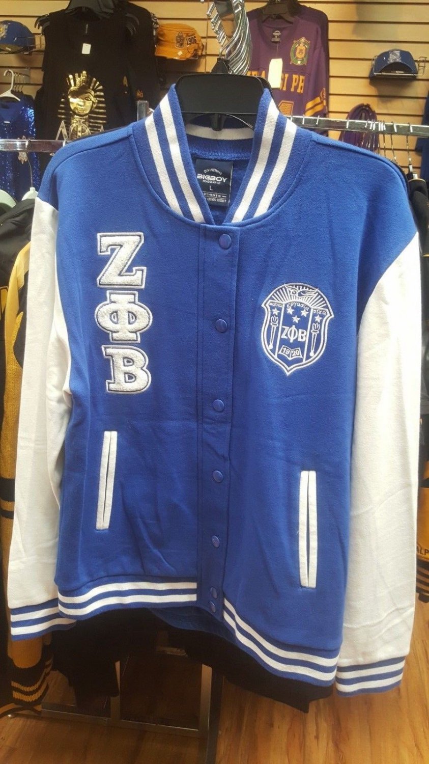 Zeta Phi Beta Sorority Jacket Blue Zeta Fleece Letterman Jacket Coat Z ...