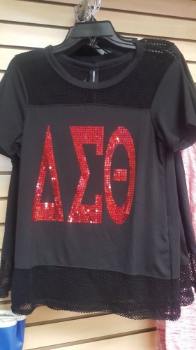DELTA DIVA DELTA SIGMA THETA Short sleeve T-shirt 1913 Black Mesh Delta Diva Top