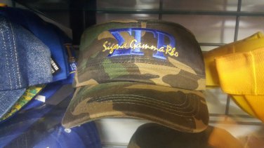 SIGMA GAMMA RHO SORORITY CAMOUFLAGE CADET CAPTAINS HAT S-GRHO BASEBALL CAP
