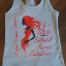 DELTA SIGMA THETA SORORITY TANK TOP GRAY DELTA DIVA TANK TOP FORTITUDE 1913 #1