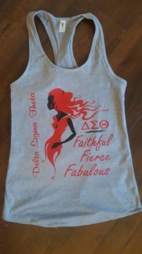 DELTA SIGMA THETA SORORITY TANK TOP GRAY DELTA DIVA TANK TOP FORTITUDE 1913 #1