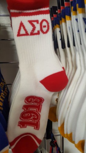 DELTA SIGMA THETA SORORITY SOCKS DELTA DIVA WHITE SOCKS