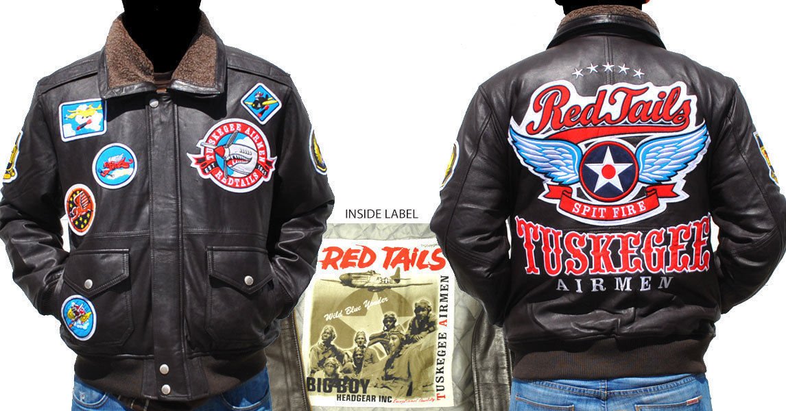 Tuskegee Airmen Leather Jacket 1941 RED TAILS SPIT FIRE TUSKEGEE AIRMEN