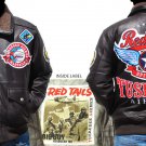 Tuskegee Airmen Leather Jacket 1941 RED TAILS SPIT FIRE TUSKEGEE AIRMEN JACKET