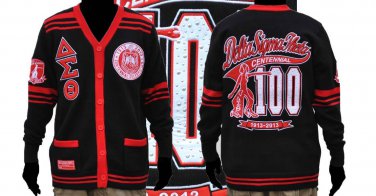 Delta Sigma Theta Sorority 100 YEAR CENTENNIAL WOOL CARDIGAN SWEATER 1913 oo-oop