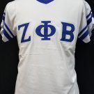 ZETA PHI BETA SORORITY V-NECK T-SHIRT BLUE WHITE SHORT SLEEVE V-NECK T-SHIRT