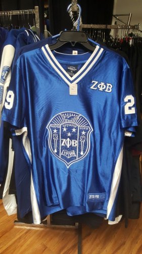 ZETA PHI BETA SORORITY FOOTBALL JERSEY  ZETA PHI BETA BLUE BLING JERSEY