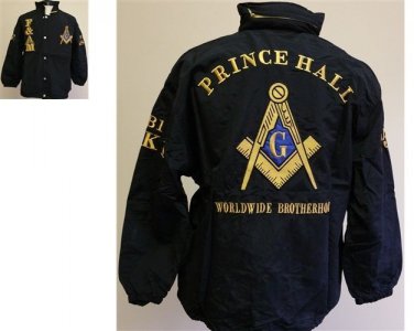 PRINCE HALL F&AM FREEMASON JACKET MASONIC ZIP UP ALL WEATHER WINDBREAKER M-6X