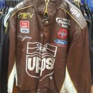 UPS Nascar Robert Yates Chase Jeff Hamilton Leather Race Jacket Winston Cup Coat