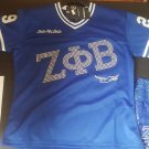 ZETA PHI BETA SORORITY FOOTBALL JERSEY WOMENS ZETA PHI BETA BLUE BLING JERSEY