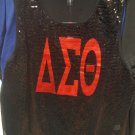 DELTA SIGMA THETA Sleeveless Sequence Blouse Top 1913 Black Sequence Blouse