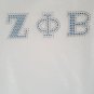 ZETA PHI BETA SORORITY T-SHIRT WHITE  1920 Z-PHI-B CREW NECK BLING T-SHIRT