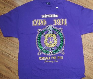 OMEGA PSI PHI FRATERNITY SHORT SLEEVE T-SHIRT OMEGA PSI PHI CREST TEE