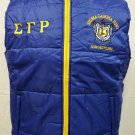 Sigma Gamma Rho Sorority Vest Jacket Sigma Gamma Rho Blue Gold Bubble Vest S-4X