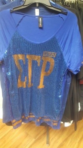 SIGMA GAMMA RHO SORORITY SEQUENCE CREW NECK T- SHIRT BLOUSE 1922 POODLE