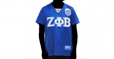 ZETA PHI BETA SORORITY FOOTBALL JERSEY WOMENS ZETA PHI BETA BLUE BLING JERSEY XL