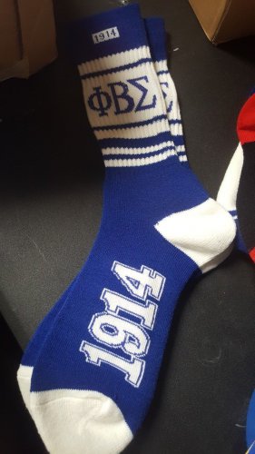 PHI BETA SIGMA FRATERNITY BLUE TUBE SOCK MENS FRATERNITY TUBE SOCK SZ 8-12 #4