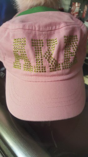 ALPHA KAPPA ALPHA SORORITY CADET HAT CAP PINK SORORITY CADET CAP HAT #4