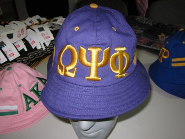 OMEGA PSI PHI PURPLE GOLD BUCKET HAT BOONEY SAFARI HAT WOODS BUCKET CAP #1