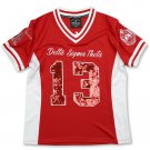 DELTA SIGMA THETA SORORITY FOOTBALL JERSEY RED SEQUIN FOOTBALL JERSEY