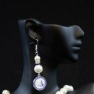 Zeta Phi Beta Sorority Pearl style Earrings