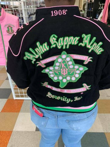 Alpha Kappa Alpha  Twill Sorority 'Race Jacket DST 1908 AKA RACE JACKET