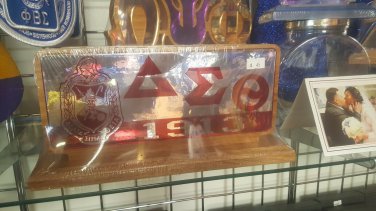 Delta Sigma Theta Sorority Wood Desktop Letters Divine 9 Office Decor Plaque