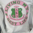 ALPHA KAPPA ALPHA SORORITY T-SHIRT AKA LONG SLEEVE LIVING MY BEST LIFE T-SHIRT
