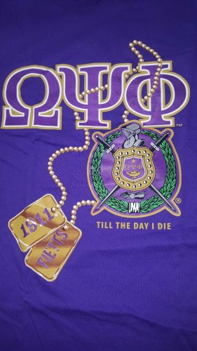 OMEGA PSI PHI FRATERNITY SHORT SLEEVE T-SHIRT OMEGA PSI PHI CREST TEE 1911