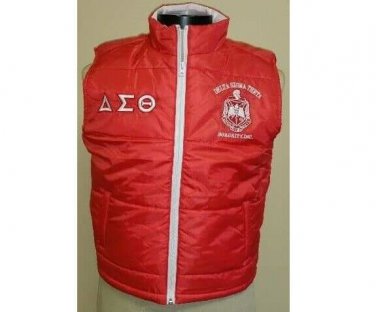 Delta Sigma Theta Sorority Vest Jacket  Zip up Bubble Vest Jacket