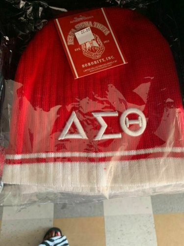 DELTA SIGMA THETA SORORITY BEANIE HAT RED