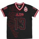DELTA SIGMA THETA SORORITY FOOTBALL JERSEY RED BLACK DELTA DIVA FOOTBALL JERSEY