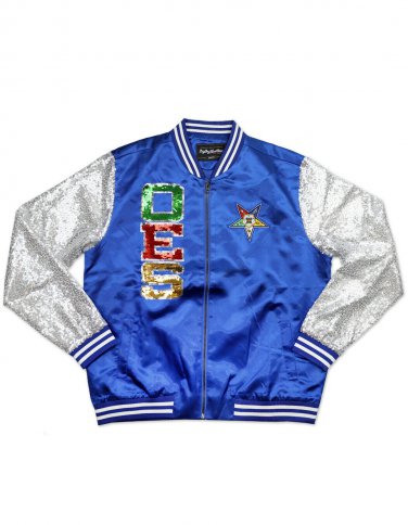 ORDER OF EASTERN STAR LETTERMAN JACKET  OES SEQUIN LETTERMAN JACKET
