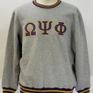 OMEGA PSI PHI FRATERNITY SWEAT SHIRT GRAY PURPLE  Q PSI PHI SWEAT SHIRT