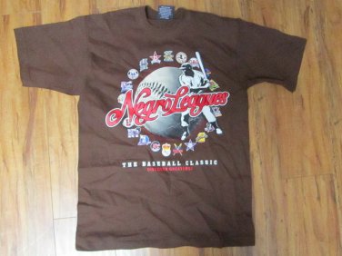NEGRO LEAGUE BASEBALL SHORT SLEEVE T-SHIRT BROWN  MED COMMEMORATIVE TEE
