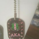 Alpha Kappa Alpha Sorority Silver Chain Necklace Divine 9 Sorority Dog Tag