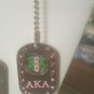 Alpha Kappa Alpha Sorority Silver Chain Necklace Divine 9 Sorority Dog Tag