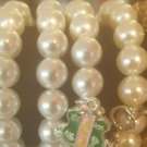 Alpha Kappa Alpha Sorority Pearl Bracelet Wrist Chain Link