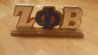 ZETA PHI BETA Wood Desktop Letters Divine 9 Office Decor Plaque